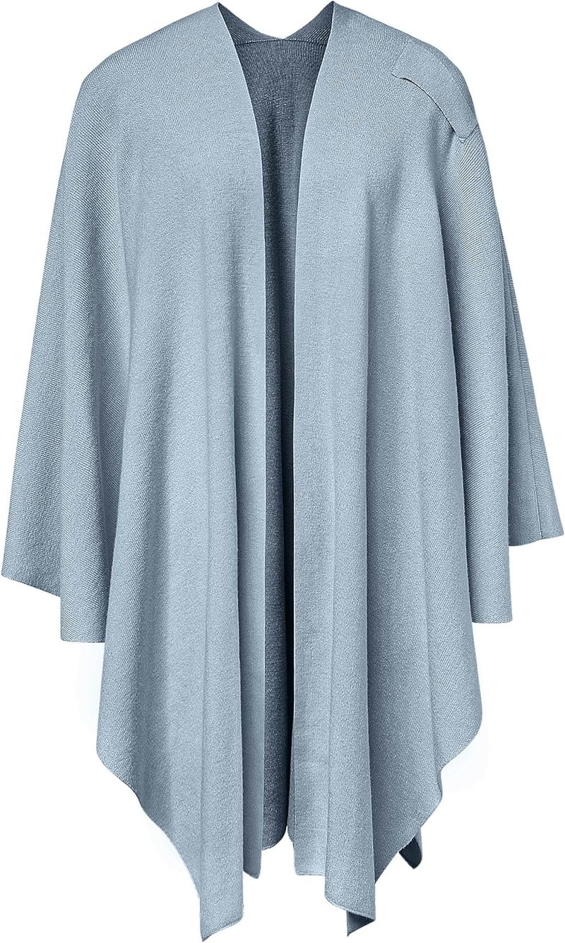 Puli Womens Large Cross Front Poncho Sweater Wrap Topper Knitted Elegant Shawls Cape for Fall Winter - Image 5